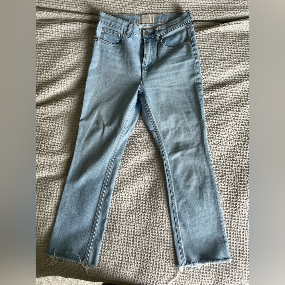 Everlane High Rise Straight Leg Cropped Jeans